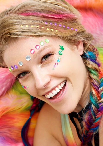 Neon Flower Power Rainbow Hair Jewels – Wicked Hippie