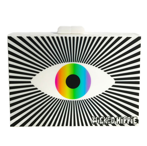 Eye See Rainbows Acrylic Clutch Purse 